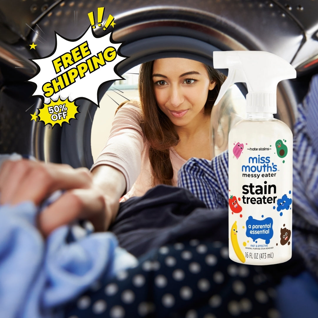 🍼 Miss Mouth's Messy Eater Stain Treater Spray – 16oz 🧴 | Stain Remover ✨ for Newborn & Baby Essentials 👶 | No Dry Cleaning 🚫🧼 | Removes Food 🍓, Grease 🍔, Coffee ☕ from Laundry 👕, Underwear 👙 & Fabric 🧺