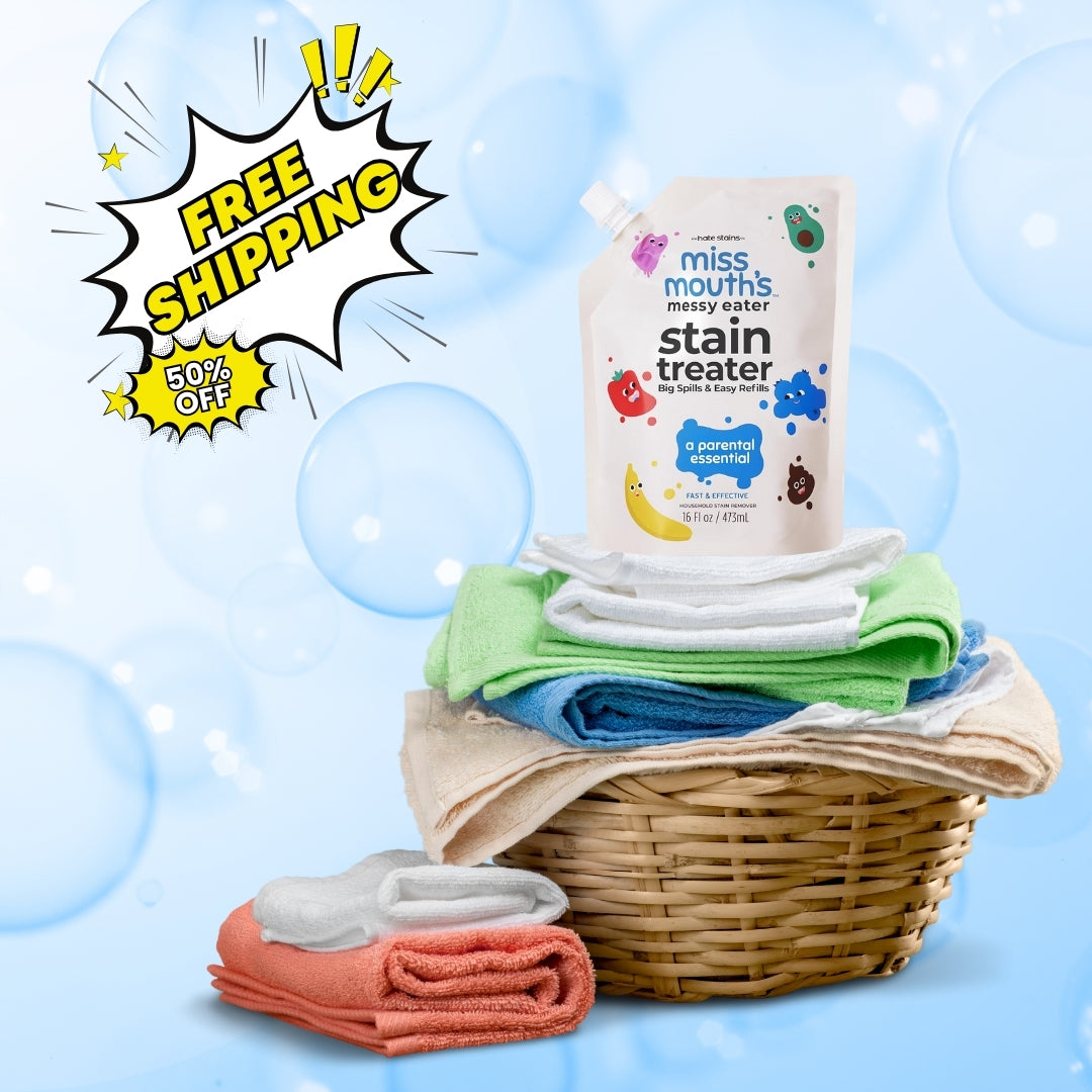 🍼 Miss Mouth's Messy Eater Stain Treater – 16oz Refill ♻️ | Stain Remover ✨ for Newborn & Baby Essentials 👶 | No Dry Cleaning 🚫🧼 | Removes Food 🍓, Grease 🍔, Coffee ☕ from Laundry 👕, Underwear 👙 & Fabric 🧺